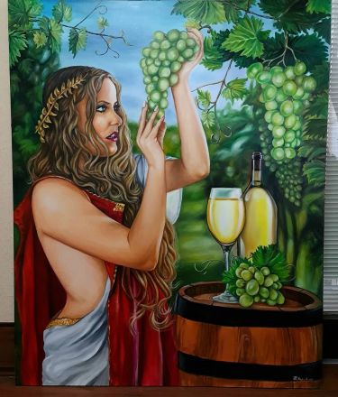 Girl and wine by Aleksandar Krstic